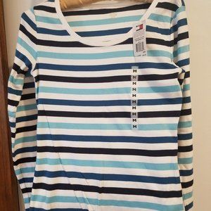 Tommy Hilfiger Long Sleeve Scoop Neck Tee Med NWT